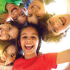 upside down selfie with kids