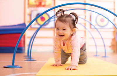 toddler crawling